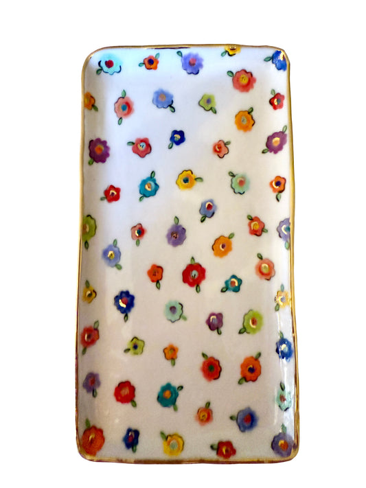 Small Flower Medium Rectangular Platter