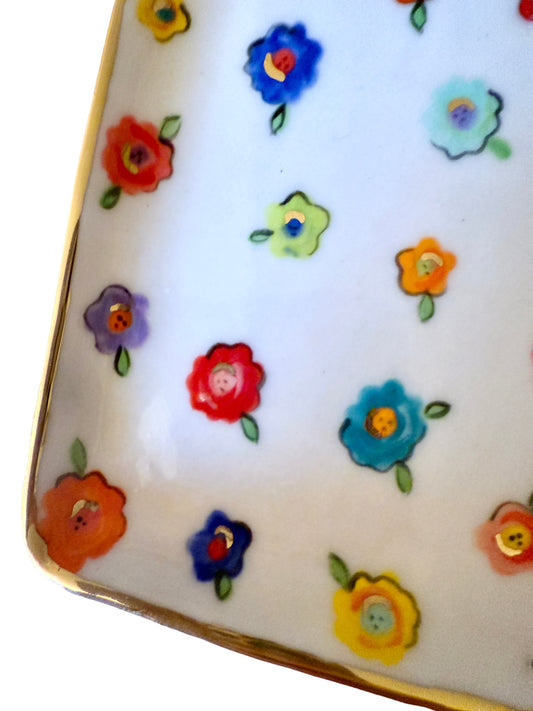 Small Flower Medium Rectangular Platter
