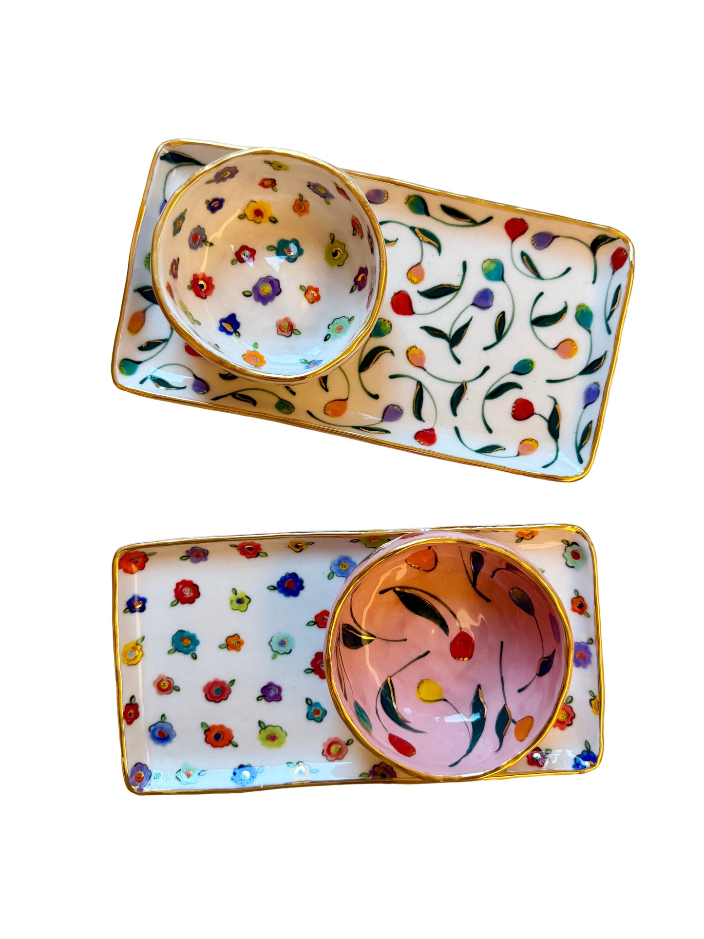 Small Flower Medium Rectangular Platter