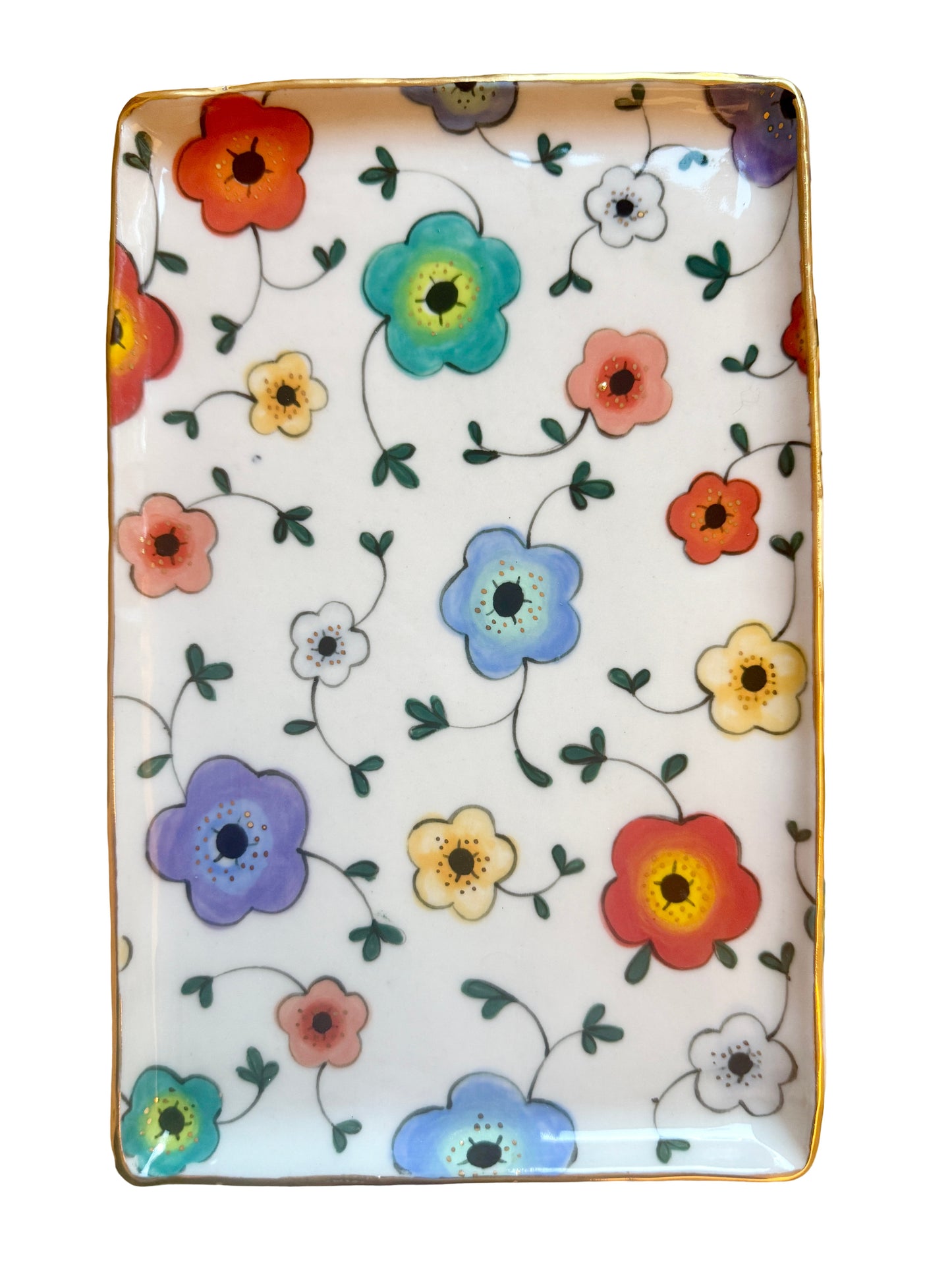 Large Flower Large Rectangular Platter