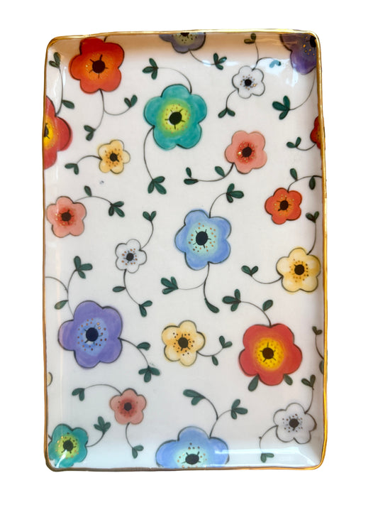 Large Flower Large Rectangular Platter