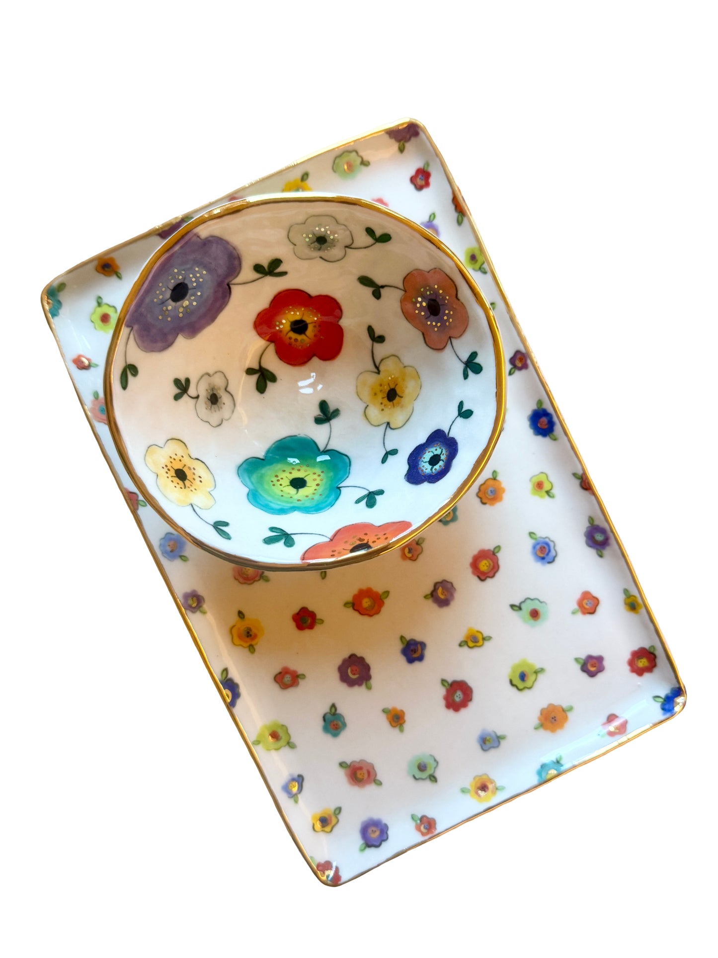 Small Flower Large Rectangular Platter