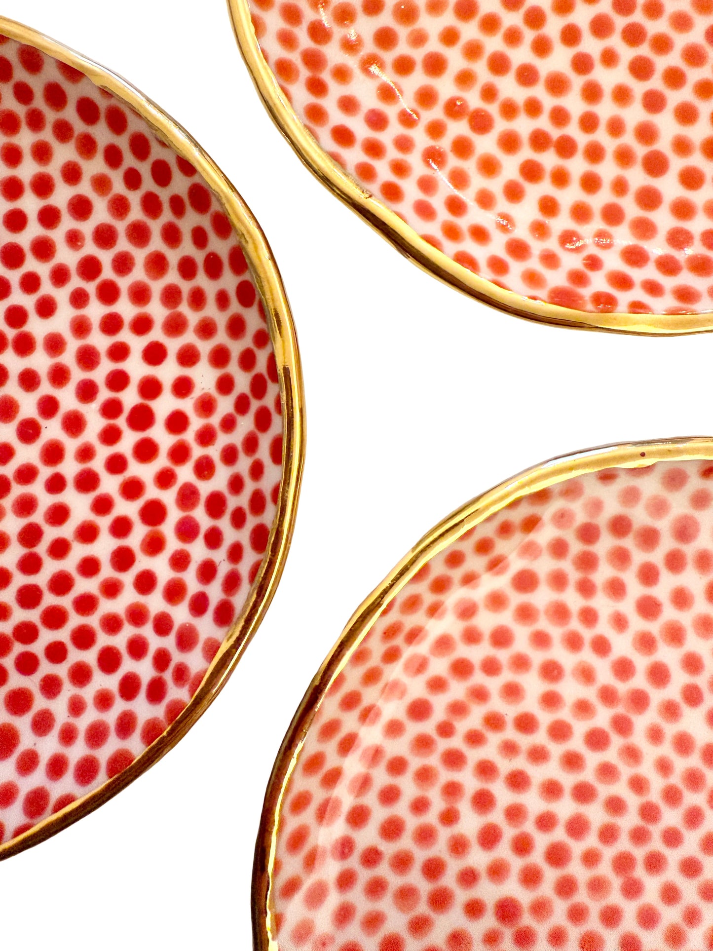 Trio of Trinket Plates- Reds