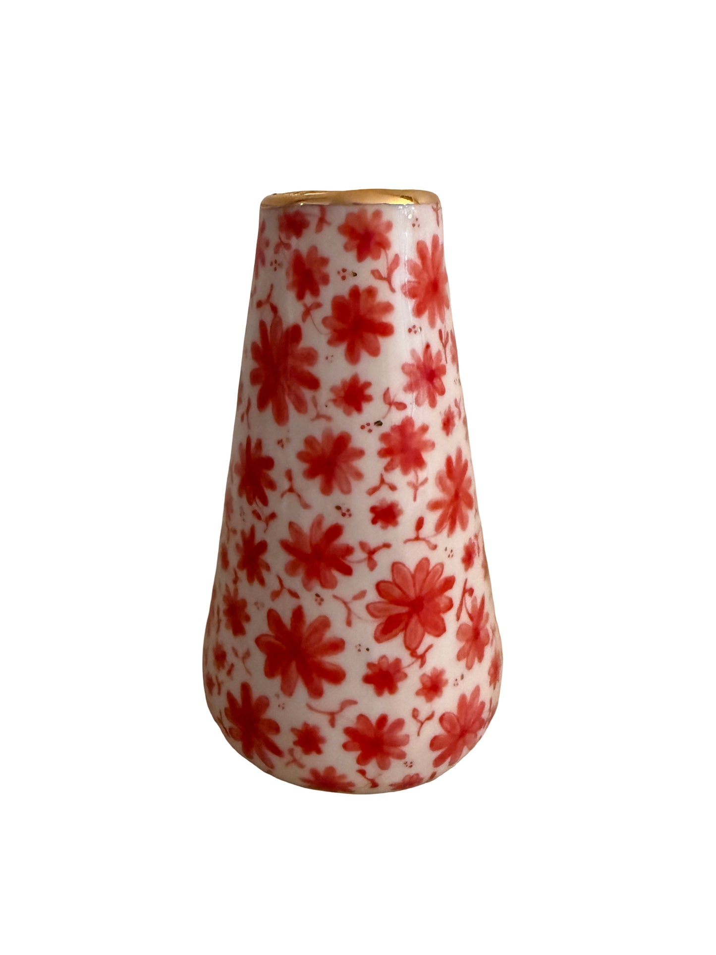 Red Toile Bud Vase