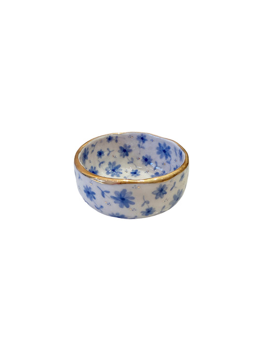 Blue Toile Trinket Bowl