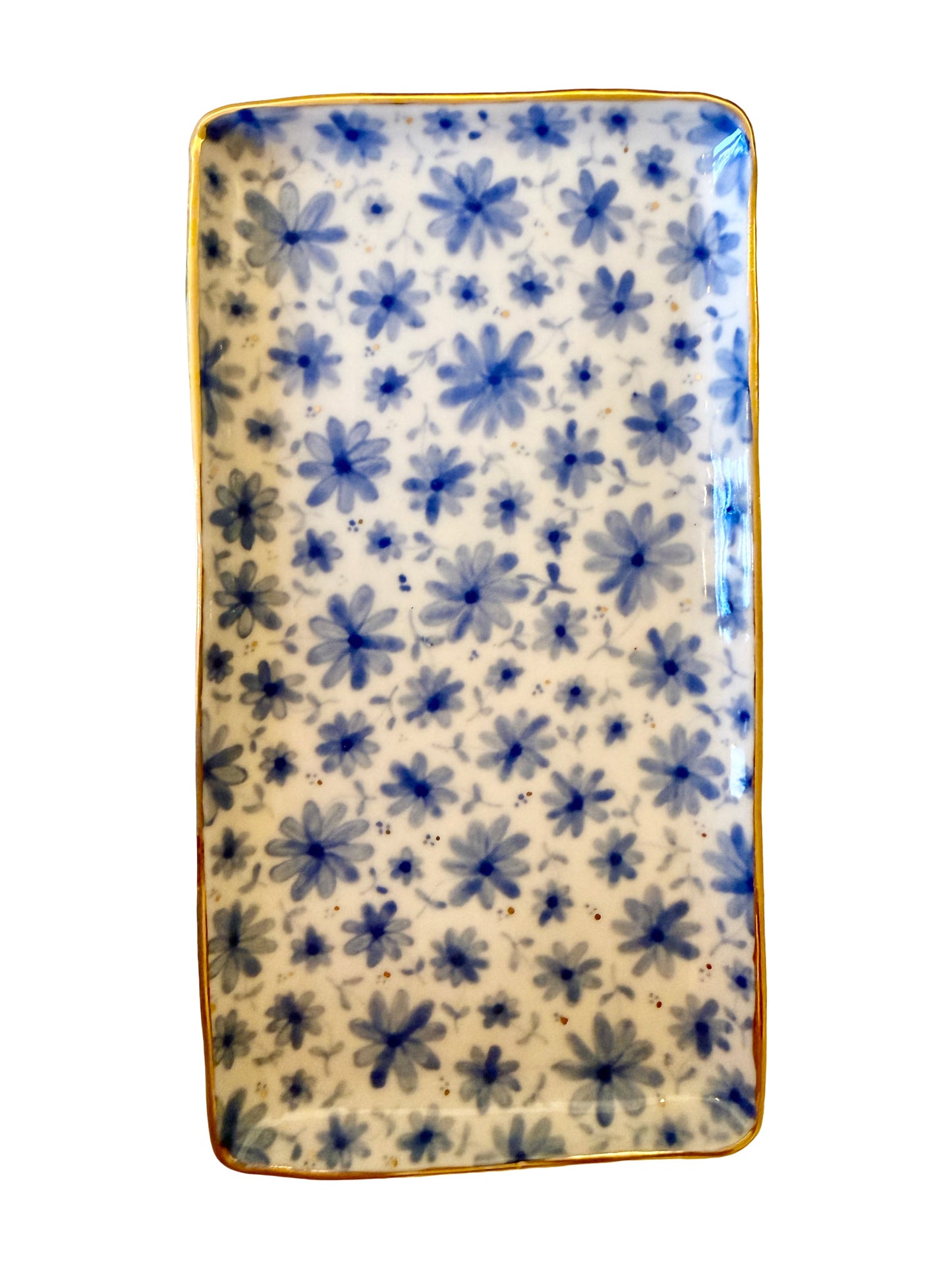 Blue Toile Medium Rectangular Platter