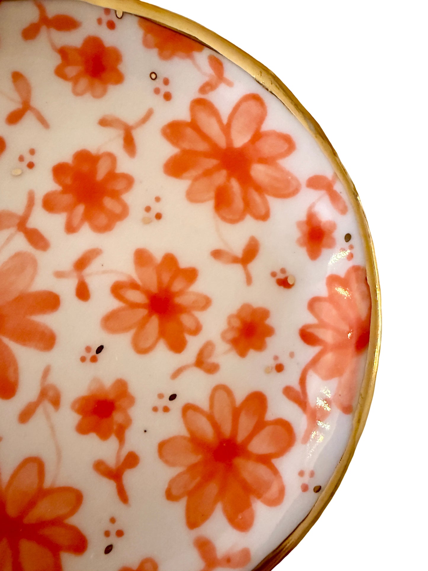 Red Toile Trinket Plate
