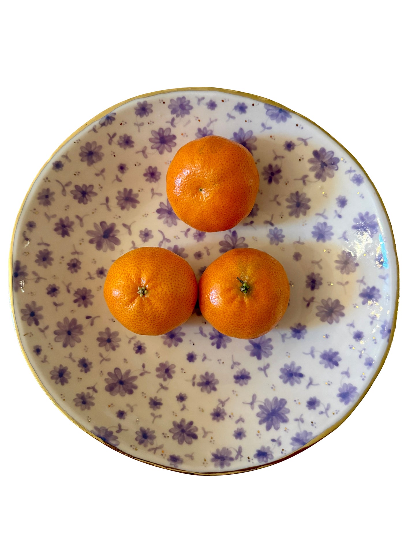 Lavender Toile Large Flat Bowl