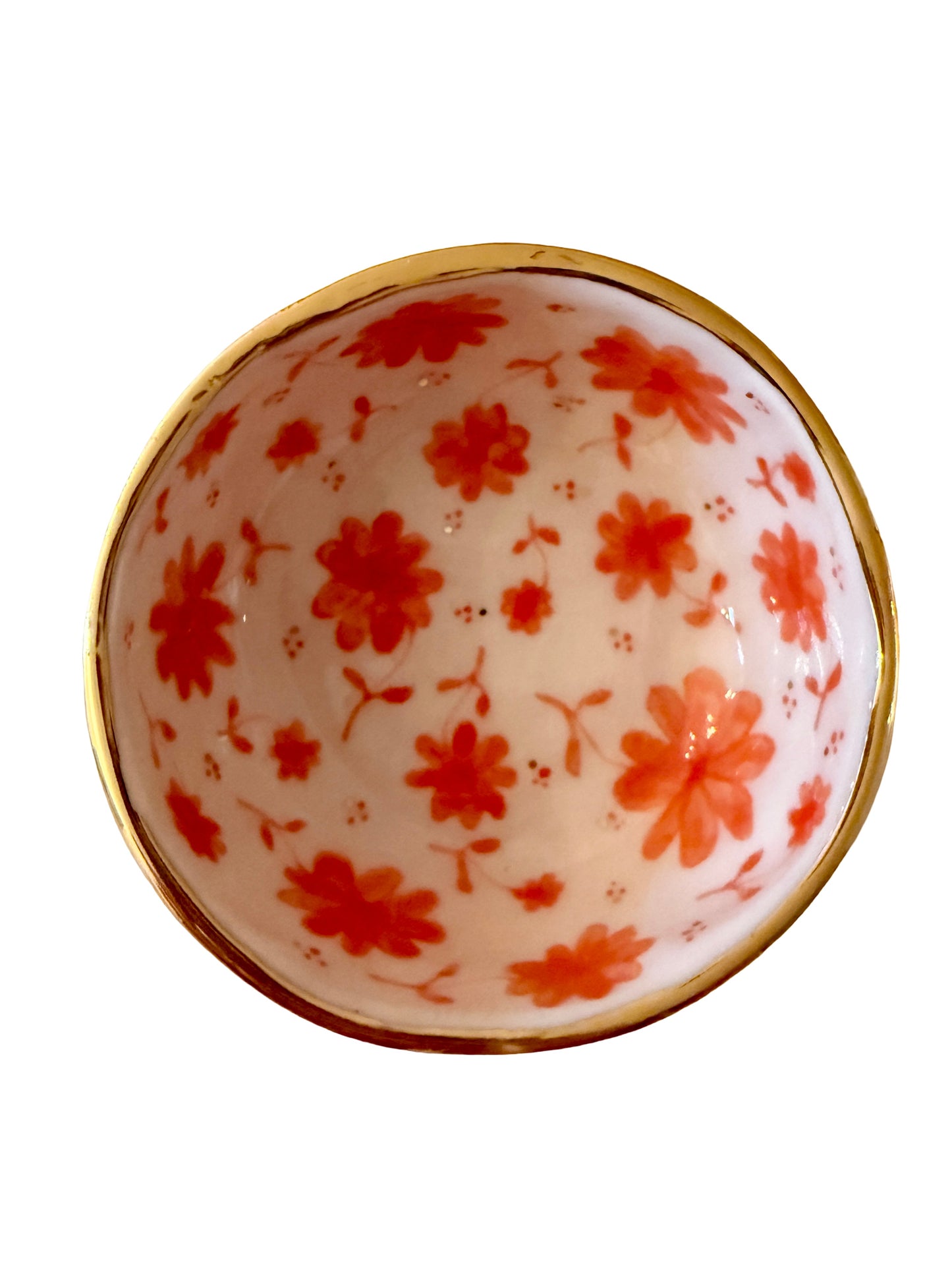 Red Toile Trinket Bowl