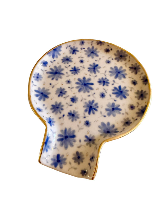 Blue Toile Spoon Rest