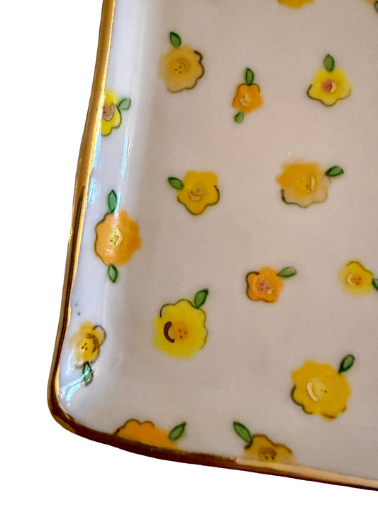 Yellow Flower Medium Rectangular Platter