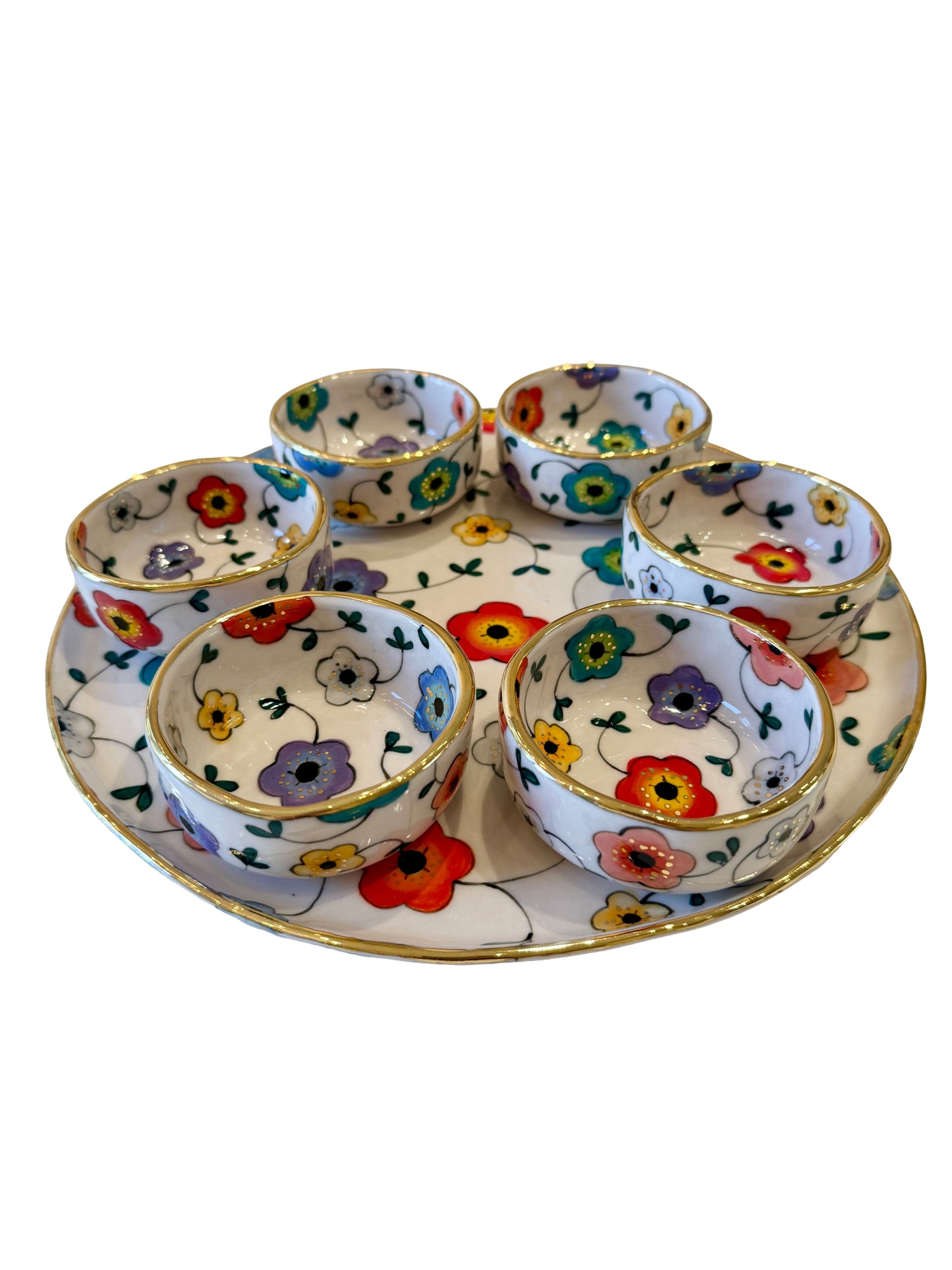 Large Flower Seder Plate