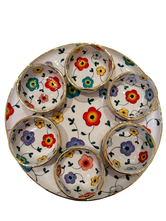 Large Flower Seder Plate