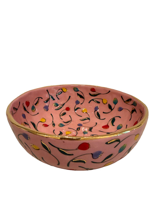 Pink Tulip Large Bowl