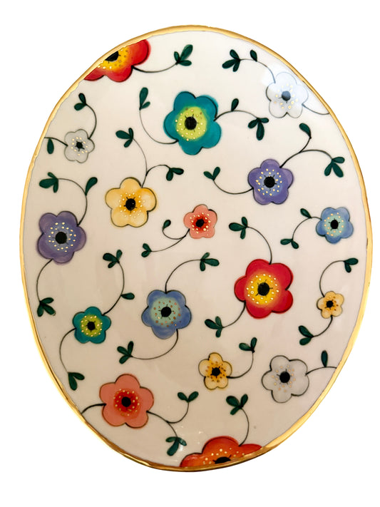 Large Flower Oval Bowl