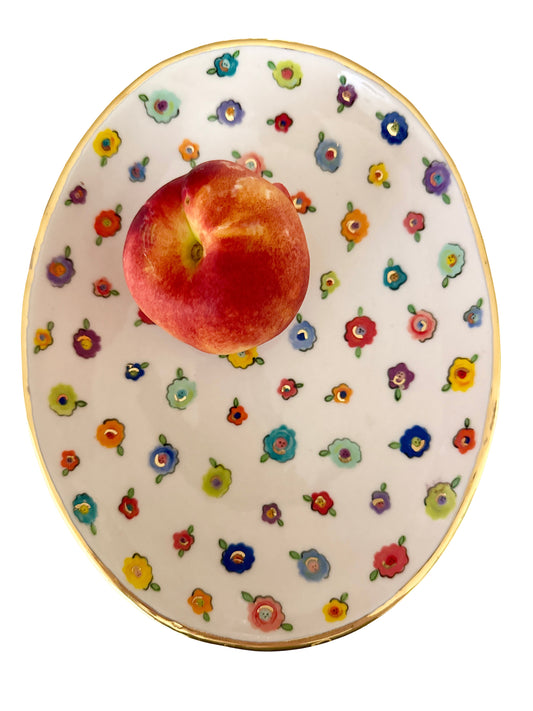 Small Flower Oval Bowl