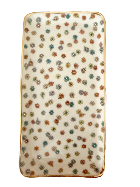 Tiny Flower Medium Rectangular Platter