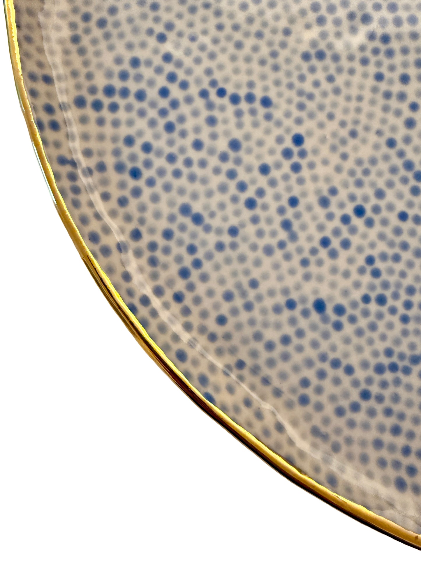 Light Blue Dot Extra Large Platter