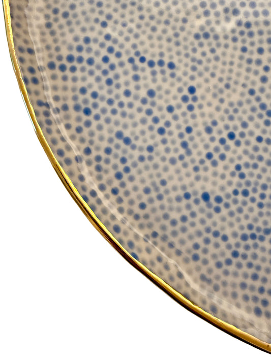 Light Blue Dot Extra Large Platter