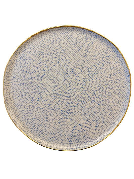 Light Blue Dot Extra Large Platter