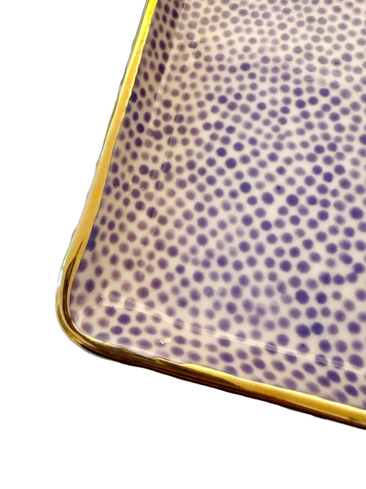 Purple Dot Medium Platter