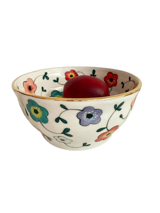 Large Flower Deep Fruit Bowl
