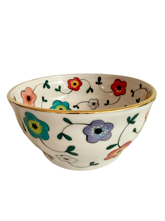 Large Flower Deep Fruit Bowl