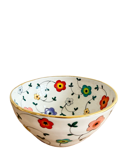 Large Flower Very Large Serving Bowl