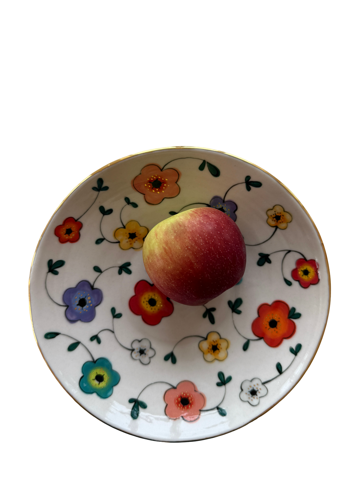 Large Flower Shallow Fruit Bowl