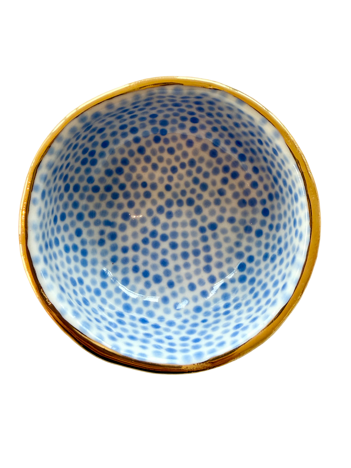 Light Blue Dot Trinket Dish