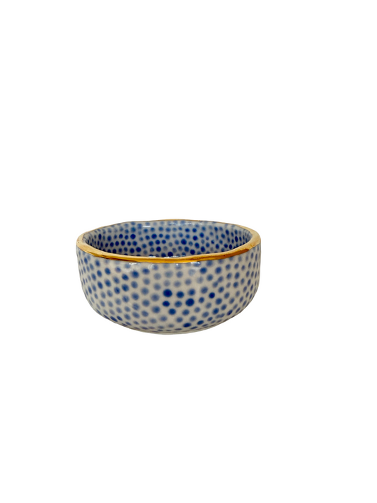 Light Blue Dot Trinket Dish