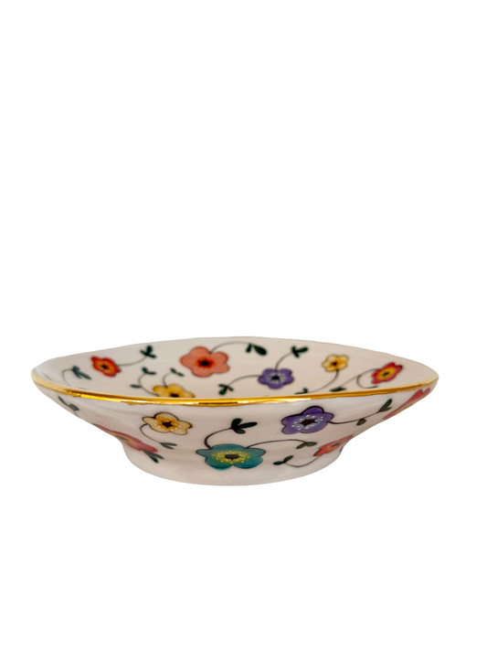 Large Flower Shallow Fruit Bowl